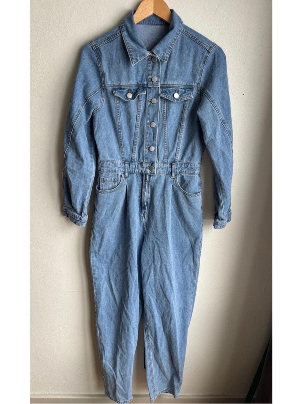 Shein Denim Jumpsuit long sleeve boiler suit coverall